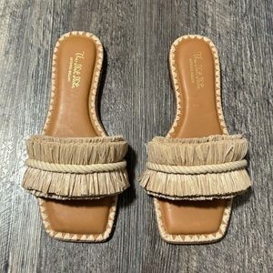 ANTONIO MELANI x The Nat Note Madruga Braided Raffia Flat Sandals